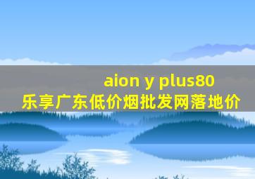 aion y plus80乐享广东(低价烟批发网)落地价